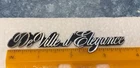 1980S? Cadillac "deville D'elegance" Glove Box Emblem 1606002 Nos 4-5/8" Exc Cnd New. Price: $10.00.