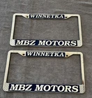 2 Mbz Motors Mercedes Benz Metal License Plate Frames Winnetka Canoga Park Used. Price: $42.00.