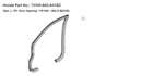 New Honda 72355-S82-A01ZC Seal, L. Fr. Door Opening *YR169L* (mild Beige) 98-02. Price: $77.33.