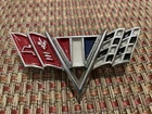 1964 1967 Chevrolet Gm V8 Flag Emblem Fender Badge Ornament (ON-25-194) Used. Price: $38.00.