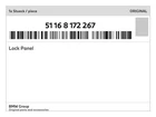 Genuine Bmw Lock Panel 51-16-8-172-267 New. Price: $52.79.