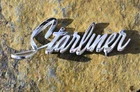 1962 Ford Sunliner Glove Box Door Emblem Script Nice Chrome Used. Price: $88.00.