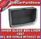 Dash Glove Box Inner Cardboard Insert Liner 1967 Chevy Bel Air Impala W/o New. Price: $31.95.