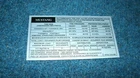 2000 Ford Mustang Tire Pressure Decal XR33-1532-BB New. Price: $9.99.