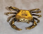 Antique Crab Solid Brass Ocean Sea Beach Gold Lustre Vintage Ornament Claws Used. Price: $40.88.
