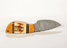 Stag Horn + Olive Wood Handle 5.25" Damascus Mini Boot Knife; Solid, Sharp! New. Price: $22.50.